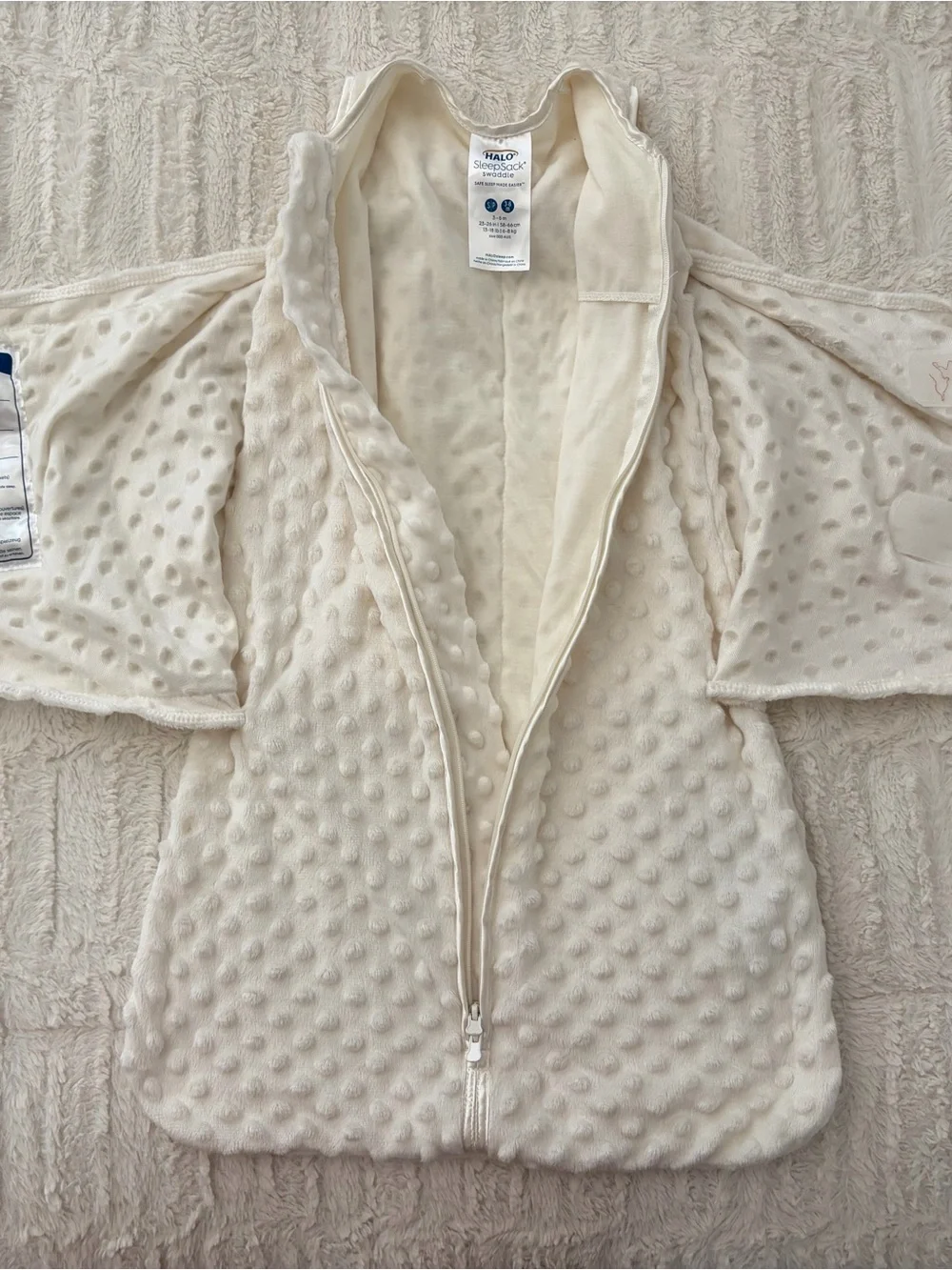 Halo Cream Textured Sleeveless Baby Sleep Sack
